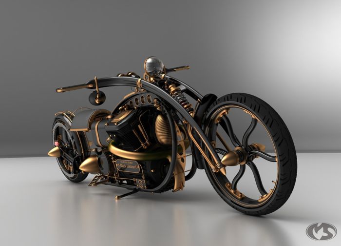 Black Widow Steampunk Chopper Extreme Custom Motorcycle Mod (7 pics)