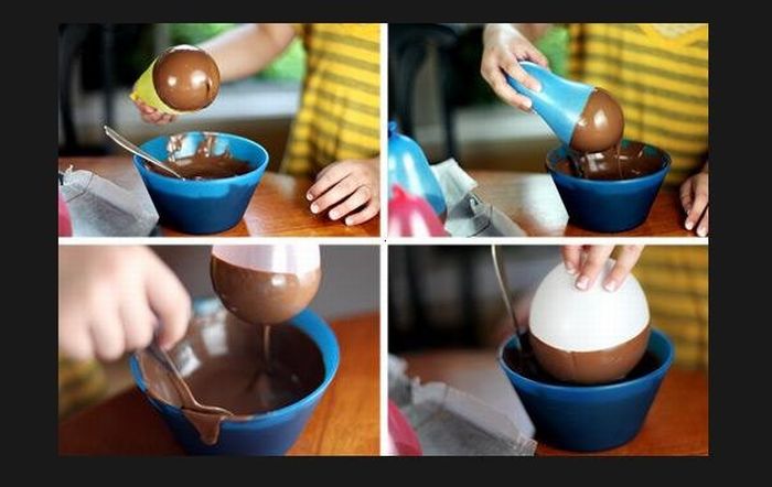 How to Make Chocolate Ice-cream Cups Using Balloons (7 pics)
