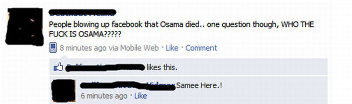 Facebook Reactions to the Death of Osama Bin Laden (40 pics)
