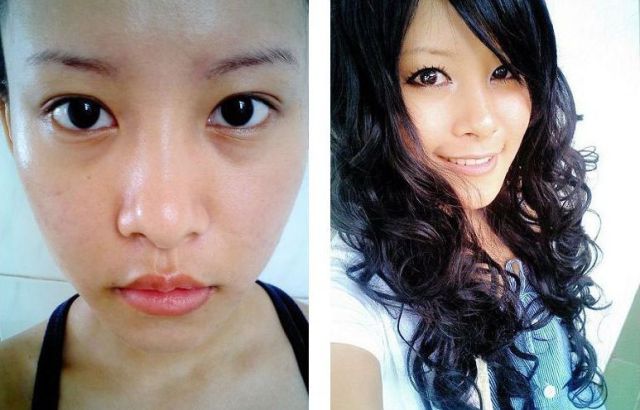 before and after makeup korean