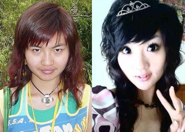 Asian Girls Before and After the Makeup (75 pics)