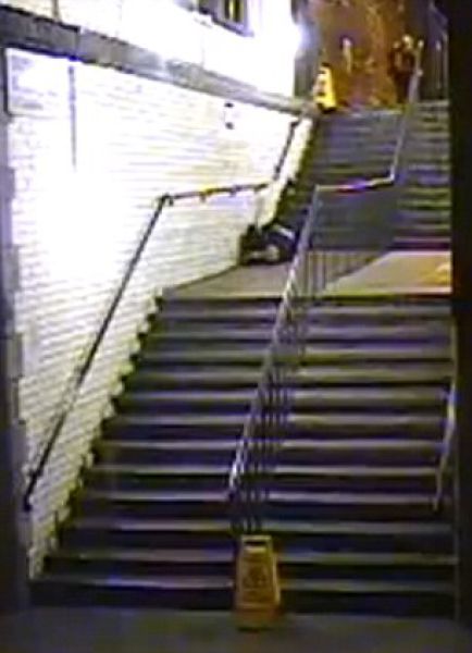 Drunk Man Falls Down the Stairs and Walks Away (8 pics + video)