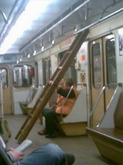Pictures of Funny People Riding Subway (43 pics)