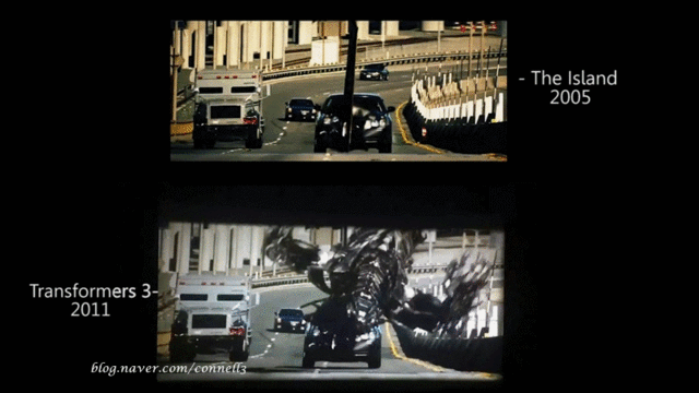 Island (2005) vs Transformers 3 (2011) (pic + 1 gif + video)