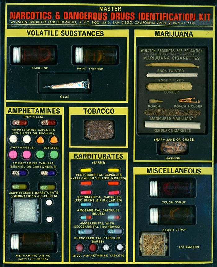 1960s Narcotics & Dangerous Drugs Identification Kit (5 pics)