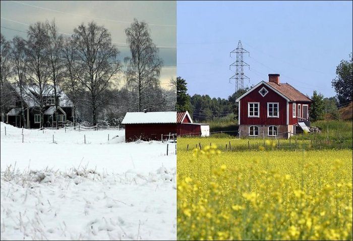 Summer vs Winter (18 pics)