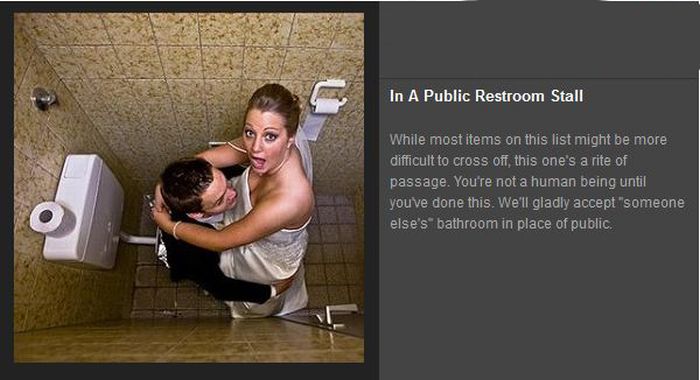 Top 12 Extreme Places To Have Sex (12 pics)