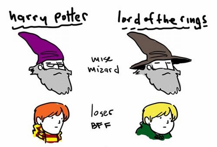 Lord of the Rings vs Harry Potter (9 pics)