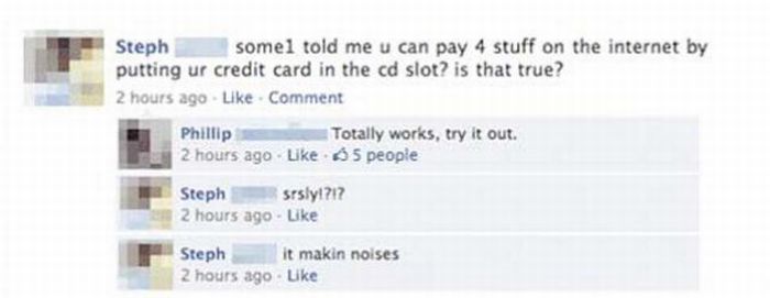 Embarrassing Facebook Status Updates (50 pics)