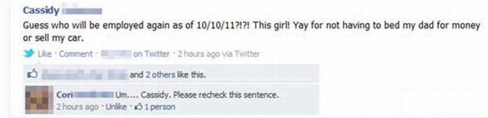 Embarrassing Facebook Status Updates (50 pics)