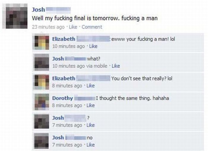 Embarrassing Facebook Status Updates (50 pics)