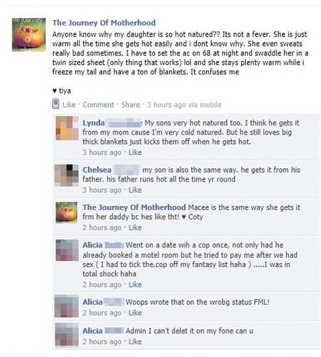 Embarrassing Facebook Status Updates (50 pics)