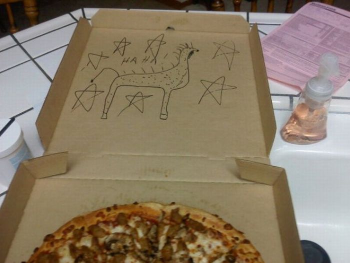 Pizza Box Drawings (28 pics)