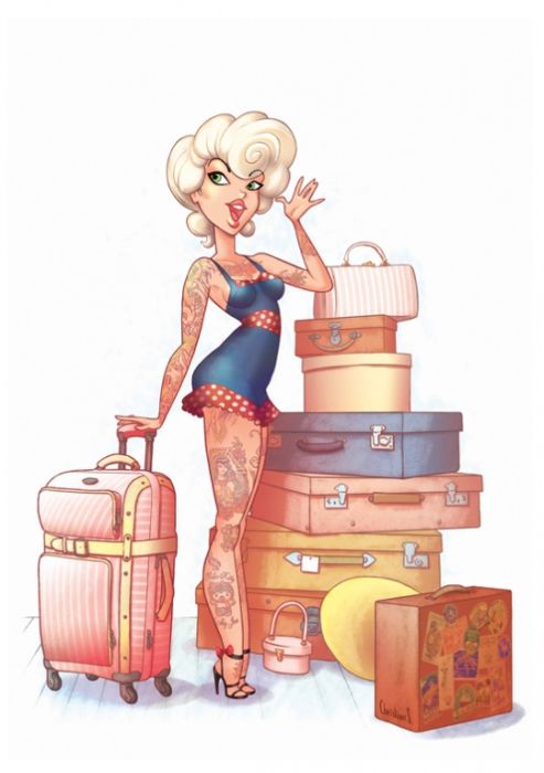 Pin Up Girl Illustrations (52 pics)