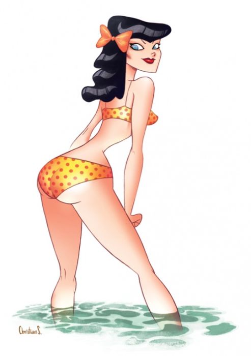Pin Up Girl Illustrations (52 pics)