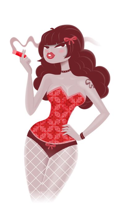 Pin Up Girl Illustrations (52 pics)
