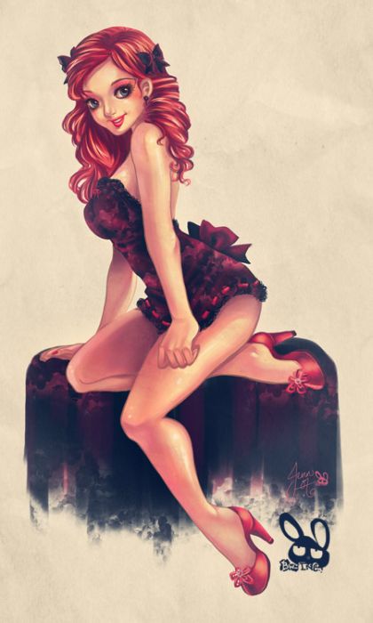 Pin Up Girl Illustrations (52 pics)