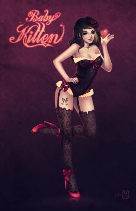 Pin Up Girl Illustrations (52 pics)