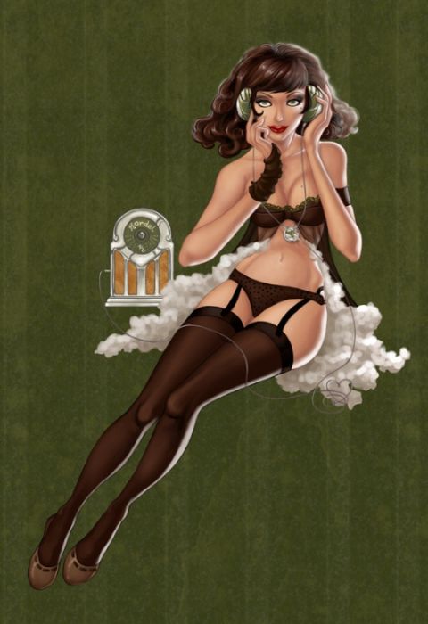 Pin Up Girl Illustrations (52 pics)
