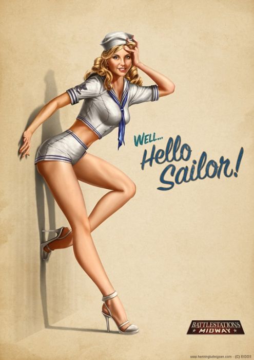 Pin Up Girl Illustrations (52 pics)