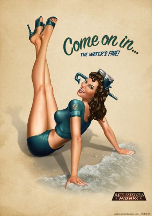 Pin Up Girl Illustrations (52 pics)