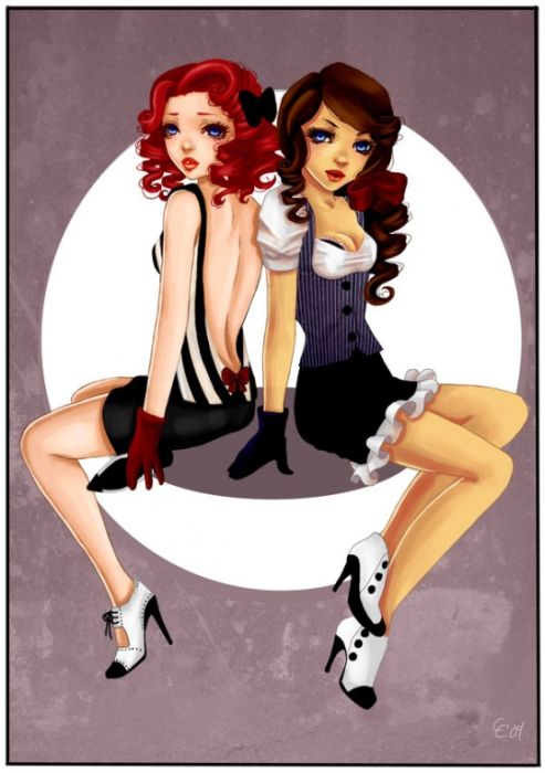 Pin Up Girl Illustrations (52 pics)