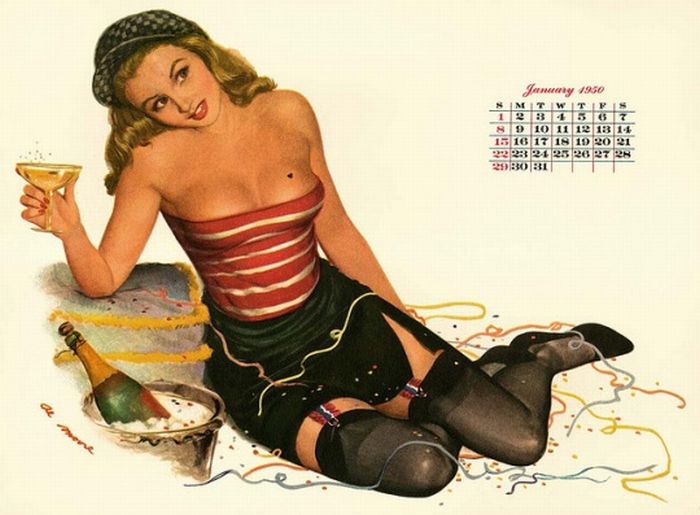Pin Up Girl Illustrations (52 pics)