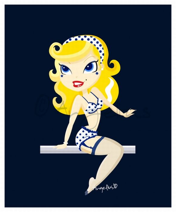 Pin Up Girl Illustrations (52 pics)