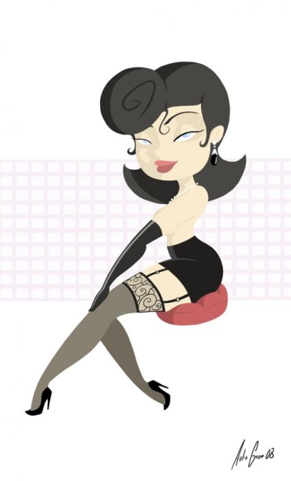 Pin Up Girl Illustrations (52 pics)
