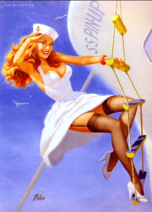 Pin Up Girl Illustrations (52 pics)