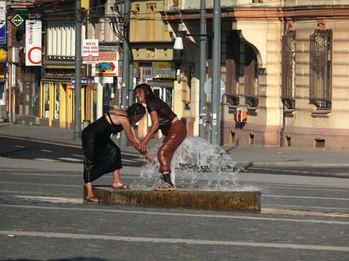 Two Drunk Women on a Hot Day (4 pics)