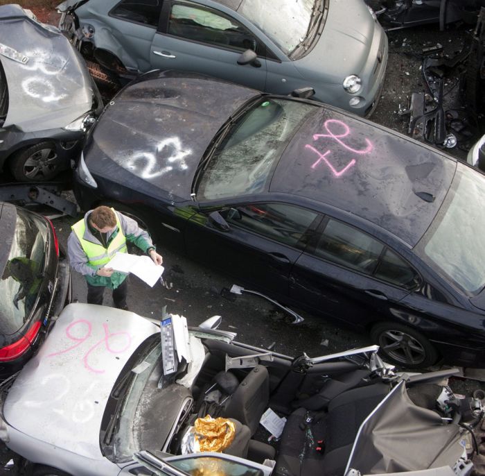 52-Vehicle Pile-up on a German Highway A31 (15 pics)