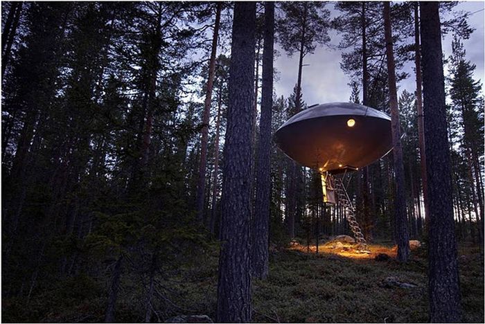 UFO Treehouse in Sweden (6 pics)