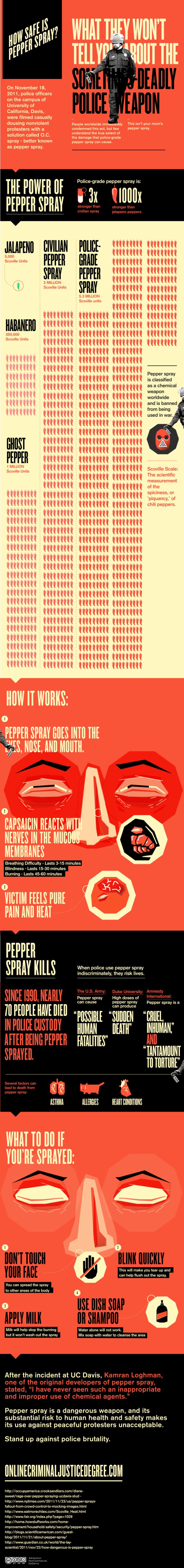 How Safe is Pepper Spray? (infographic)