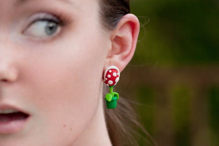 Super Mario Piranha Plant Earrings (5 pics)