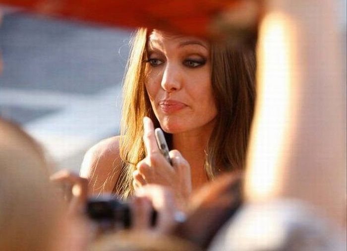 Funny Faces of Angelina Jolie (79 pics)