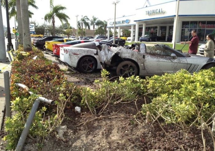 Crashed Chevrolet Corvettes (6 pics)