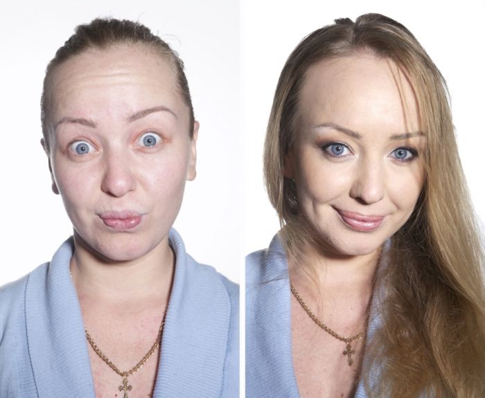Women With and Without Makeup (10 pics)