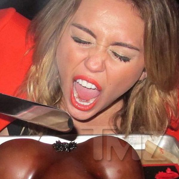 Miley cyrus licks penis balls