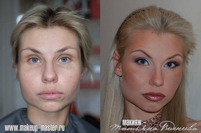 Russian Girls With and Without Makeup (42 pics)