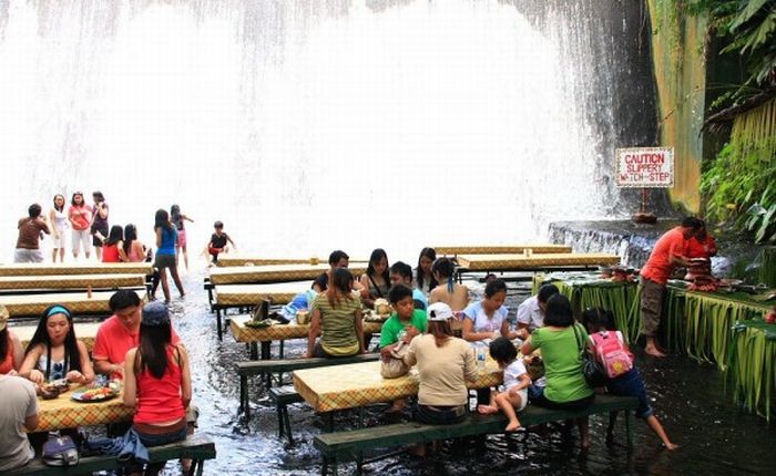 Waterfalls Restaurant in Villa Escudero, Philippines (12 pics + video)