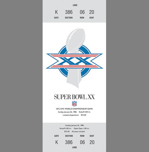Every Super Bowl Ticket Ever (46 pics)