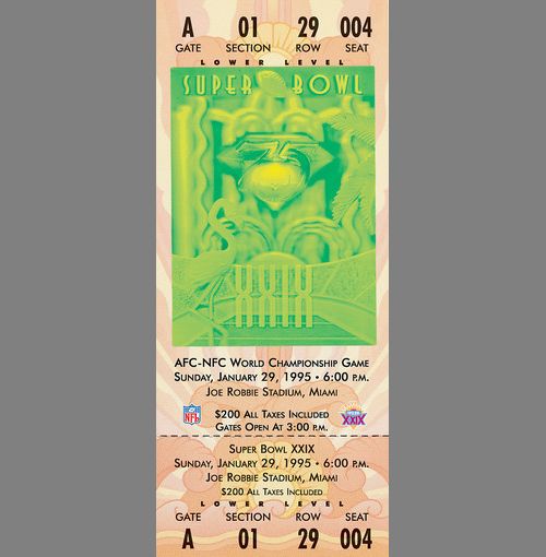 Every Super Bowl Ticket Ever (46 pics)