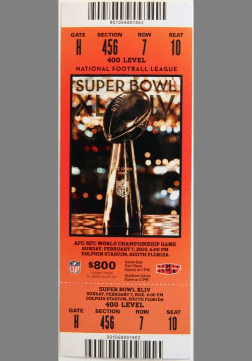 super bowl tickets in 1990