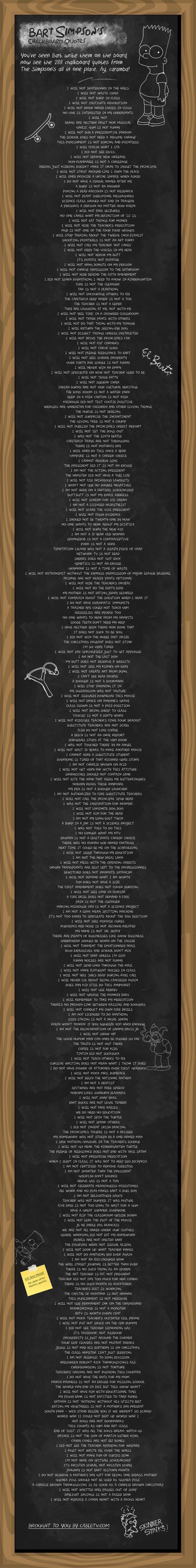 Every Bart Simpson Chalkboard Quote Ever (1 pic)