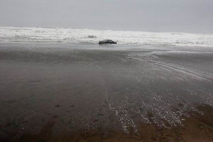 Driver Drove Her Car Into the Ocean (17 pics)