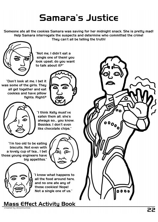 Mass Effect Coloring and Activity Book (30 pics)