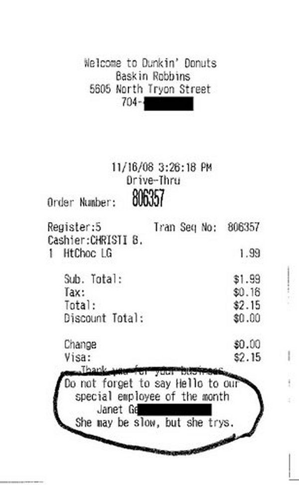 Odd Receipts 35 Pics