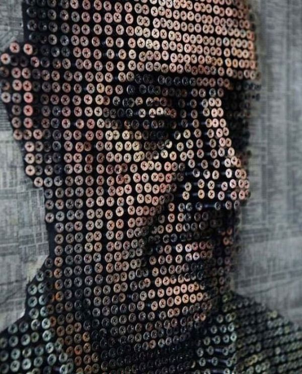 3D Portraits Made out of Screws by Andrew Myers (13 pics)
