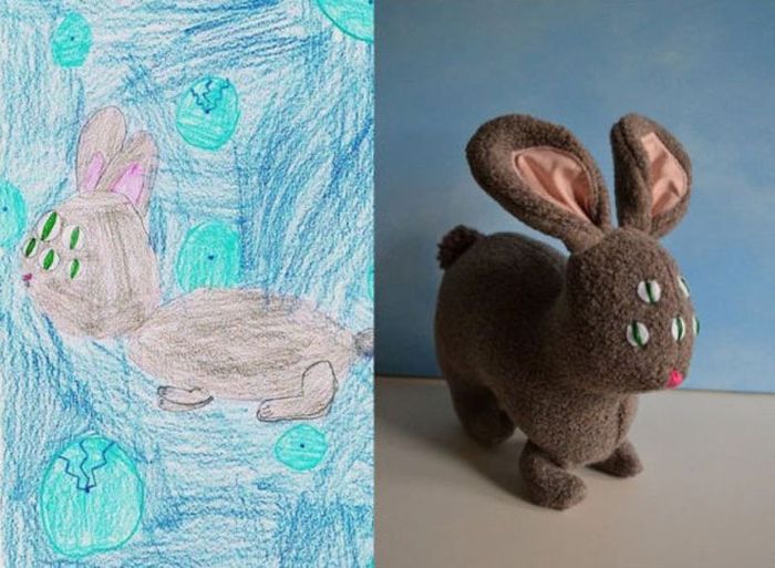 Stuffed Toys Based on Children's Drawings. Part 2 (23 pics)